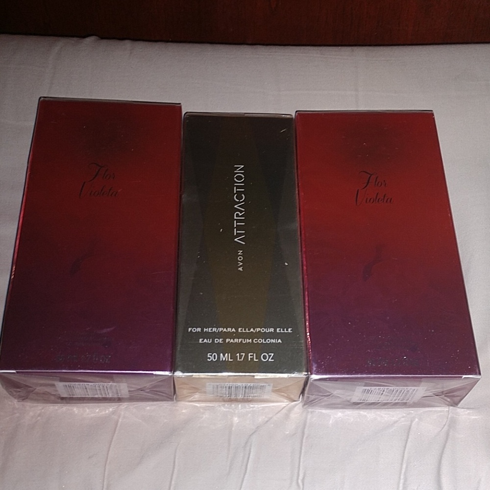 3 Avon Perfumes! Attraction and Flor Violeta! Rare